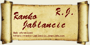 Ranko Jablančić vizit kartica